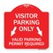 Signmission Parking Area Visitors Parking Only Valid Parking Permit Required with Both Side Down, RW-1818-23469 A-DES-RW-1818-23469 - alternate 1